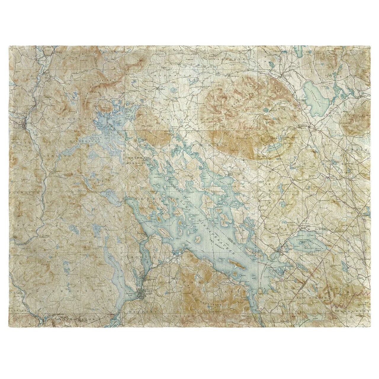 Betsy Drake Winnipesaukee, NH Nautical Map Place Mat Set of 4